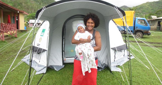 ShelterBox emergency shelter after Cyclone Winston in Fiji
