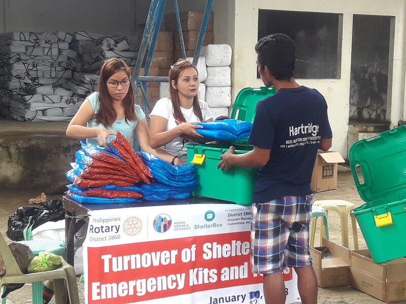 ShelterBox NZ distributing mosquito nets following Tropical Storm Kai-tak that devastated the Philippines in December 2017.