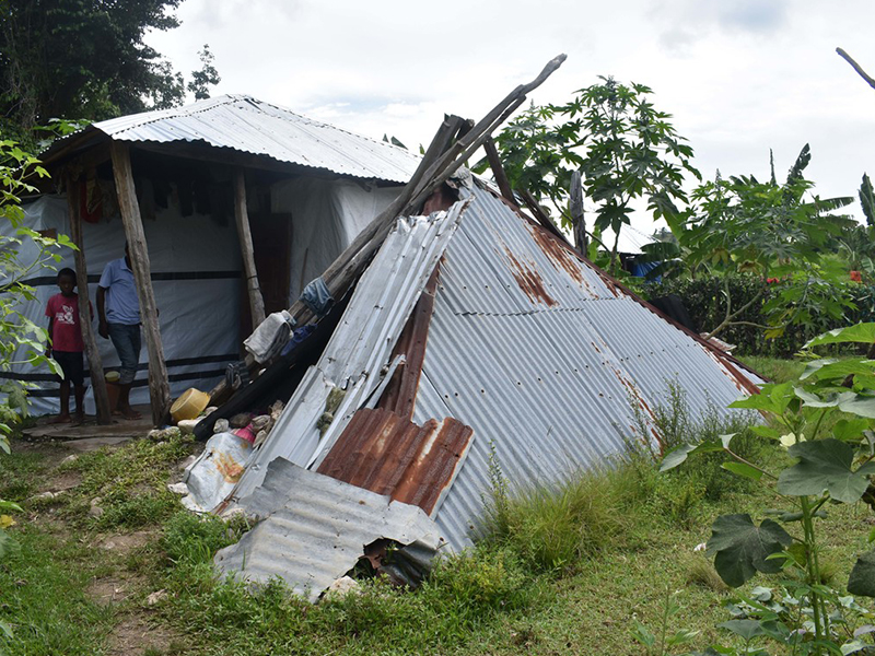 Marcel-makeshift-tent ShelterBox NZ International Disaster Relief Haiti