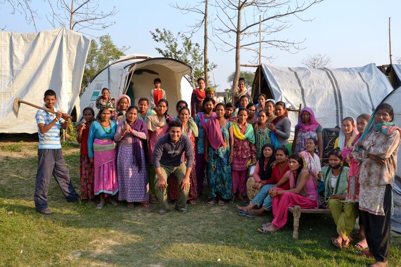 Nepal Village receiving ShelterBox aid after earthquake